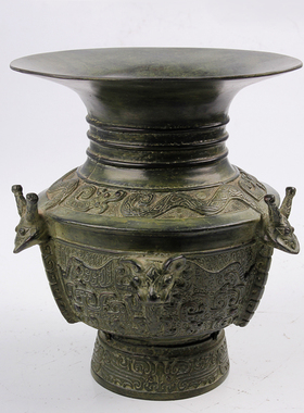 龙虎尊四羊方尊青铜器仿古摆件