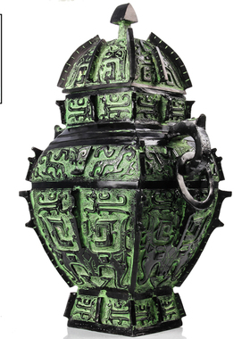 商代青铜器仿古摆件青铜罍皿方罍