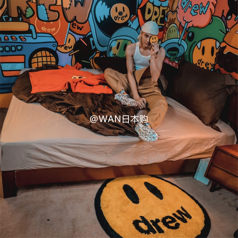 WAN Drew House贾斯丁比伯居家系列笑脸地毯快闪限定拉通圆形毯子 - 图0