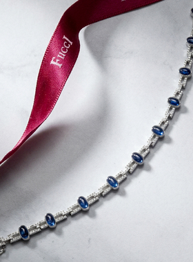 天然蓝宝石钻石手链复古artdeco