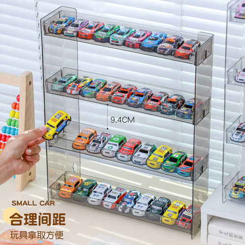 多美卡风火轮展示架儿童1:64玩具合金小汽车模型收纳盒壁挂置物架 - 图2