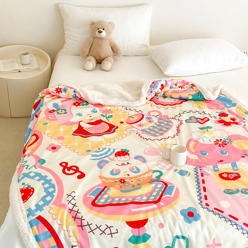 富山商店 x Lutrajump 魔法厨房系列沙发毯保暖毛绒休闲盖毯 - 图0