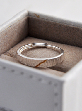 烟火流连原创纯银情侣戒指开口款