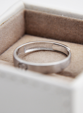 两小无猜原创纯银情侣戒指磨砂款