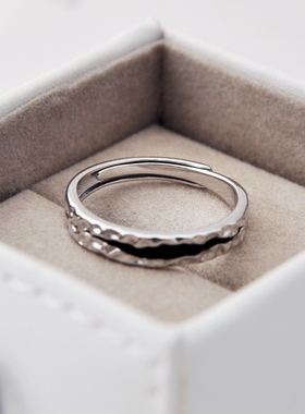 亦几纯银情侣戒指个性小众设计