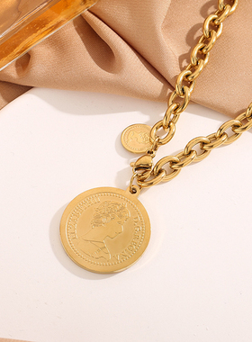 欧美冷淡风高保色简约毛衣链