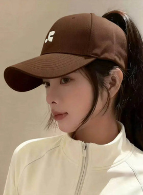 半空顶透气遮阳显脸小鸭舌帽女