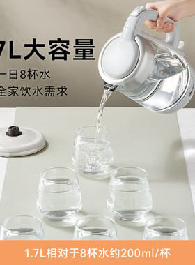 小熊不锈钢保温玻璃电热水壶