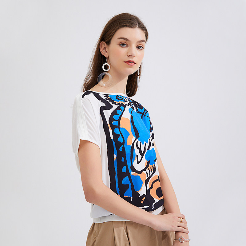 水云间一字领印花毛针织衫2020 sedate毛针织衫