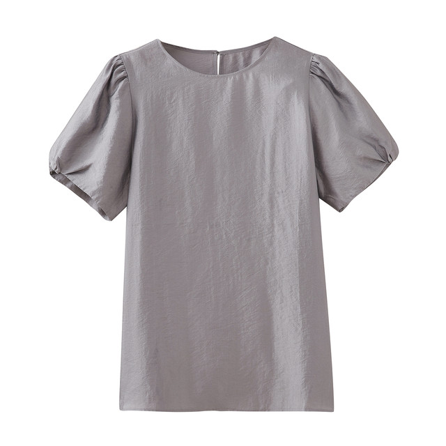 Shuiyunjian bud sleeve chiffon shirt women's extremely short sleeve top loose urban rubbing power lightplace workplace 2026 summer
