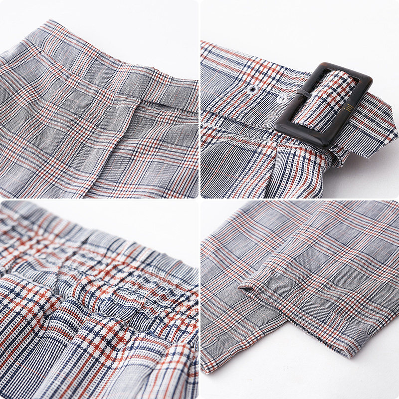 水云间直筒裤女春装新款格子休闲裤 sedate休闲裤