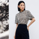 Shuiyunjian Lace Hollow Crochet Top Women's Flower Sleeve French Top Light Luxurious Work Style Short Sleeves 2026 Autumn Style