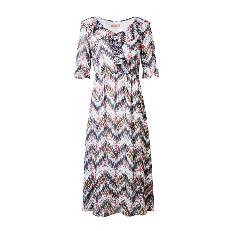 拼接法式收腰淑女水云间a字连衣裙 sedate连衣裙