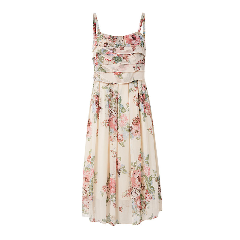 碎花雪纺裙水云间无袖夏季吊带裙子 sedate连衣裙