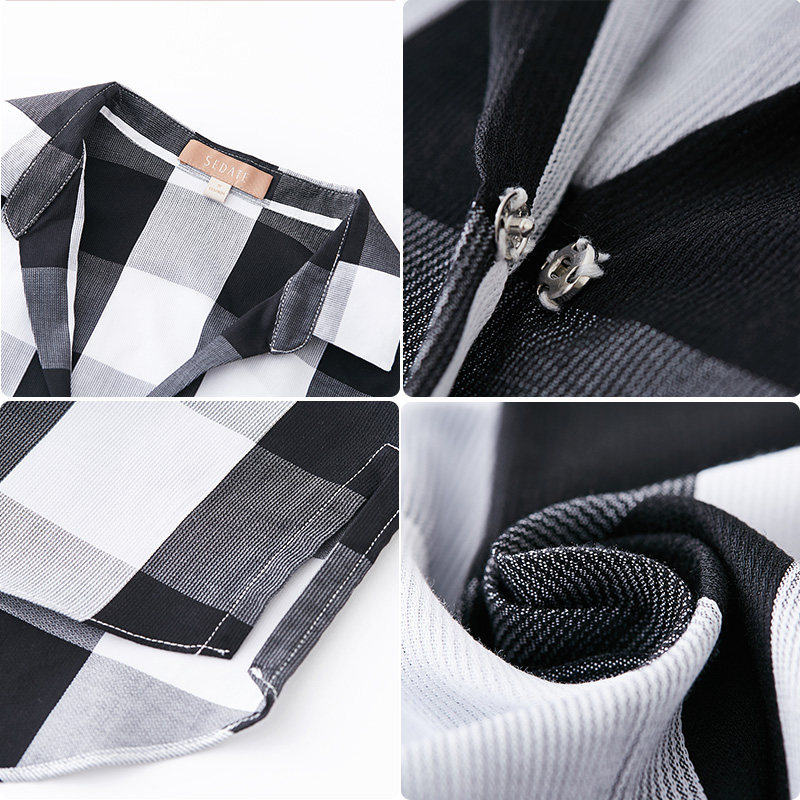 水云间格子衬衣女夏季新款休闲上衣 sedate衬衫