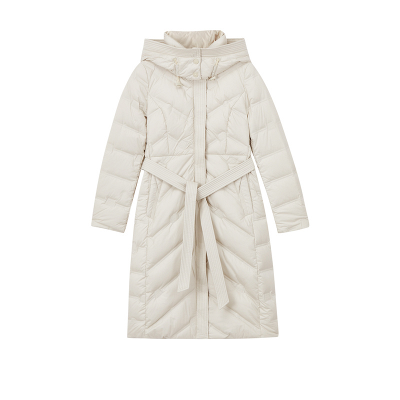 水云间衍缝设计感中长款连帽白鹅绒 sedate羽绒服