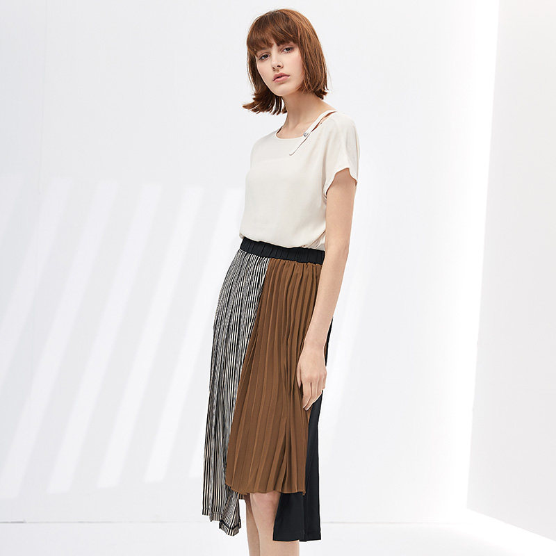 水云间雪纺女夏新款显瘦束腰半身裙 sedate半身裙