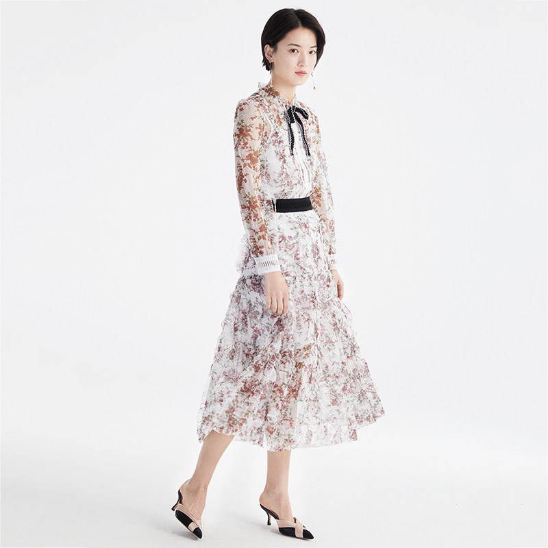 水云间法式立领印花蕾丝衫春季衬衫 sedate蕾丝衫/雪纺衫