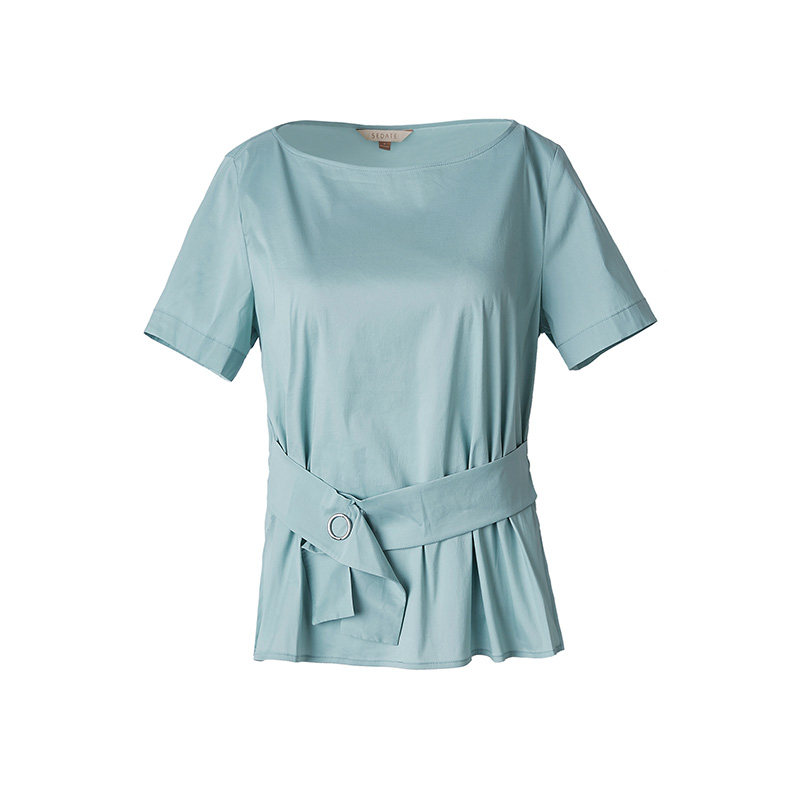 水云间松紧腰系带开叉2020夏季t恤 sedateT恤