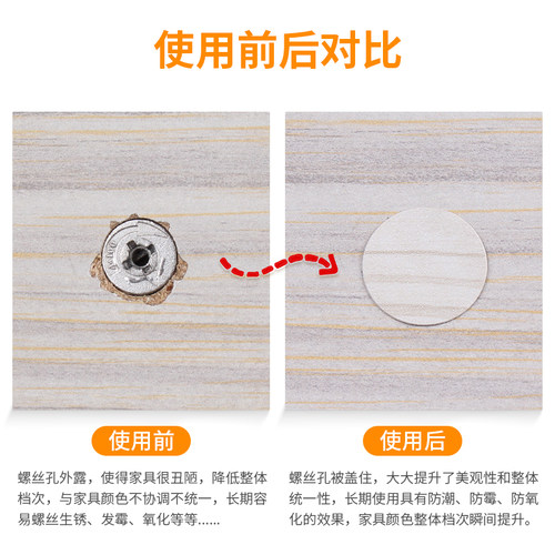 柜子孔洞贴遮盖贴钉眼装饰贴遮孔贴螺丝孔环美贴三合一衣柜孔贴纸 - 图2