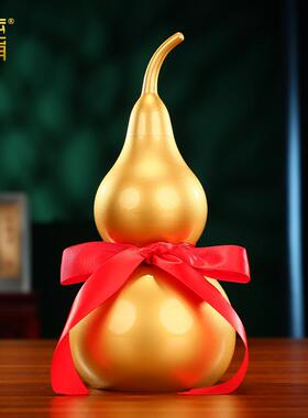 黄铜《光面开口铜葫芦》摆件