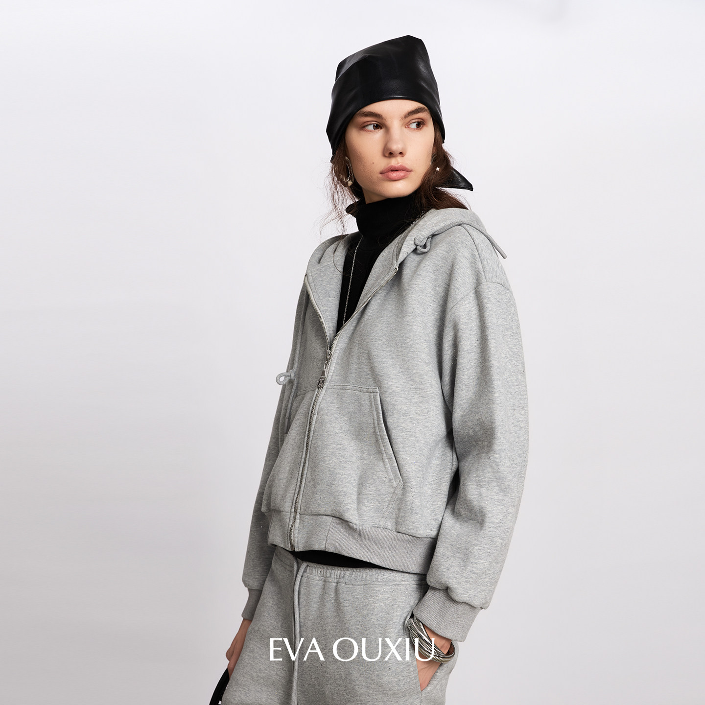 EVAOUXIU【精选】运动休闲套装女卫衣外套微喇裤cleanfit连帽衫潮,淘宝优惠券,粉丝福利购,淘宝优惠卷