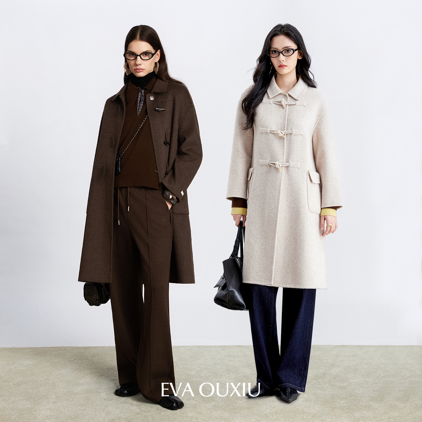 EVAOUXIU重磅奢华绵羊毛大衣