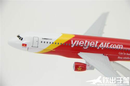 飞机模型 空客A320 越南航空 VietJet A320 越捷航空 合金 16厘米 - 图0