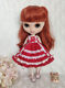 Blythe solid color suspender skirt Keer doll