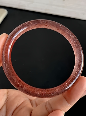 天然草莓晶手镯水晶饰品53MM