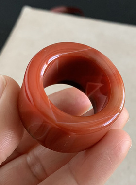 天然红玛瑙板指修心坐禅