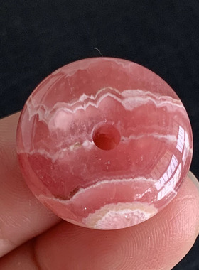 天然红纹石平安扣吊坠