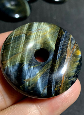 天然虎睛石平安扣吊坠