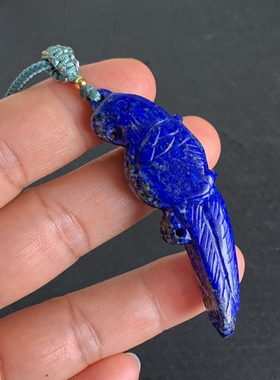 天然阿富汗青金石佛头雕刻吊坠