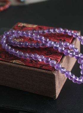 天然紫水晶手串多圈佛珠