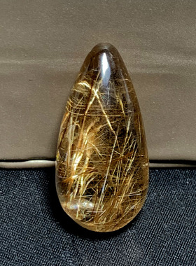 天然金发晶水滴吊坠项坠