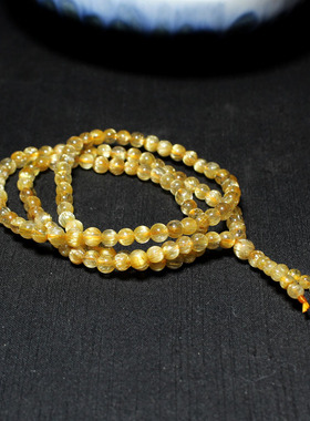 天然钛晶手链三圈水晶手串佛珠