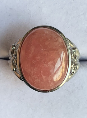 天然阿根廷红纹石戒指