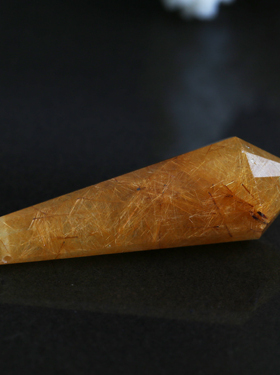 天然发晶灵摆吊坠项坠