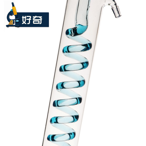 蛇形冷凝管33cm冷凝器 蛇形冷凝管 化学实验玻璃仪器Glass Condenser With Snake Tube - 图1
