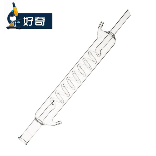蛇形冷凝管33cm冷凝器 蛇形冷凝管 化学实验玻璃仪器Glass Condenser With Snake Tube - 图0
