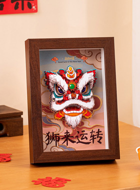 2026马年新年拍照道具摆件春节书法相框摆台玄关桌面财神过年装饰