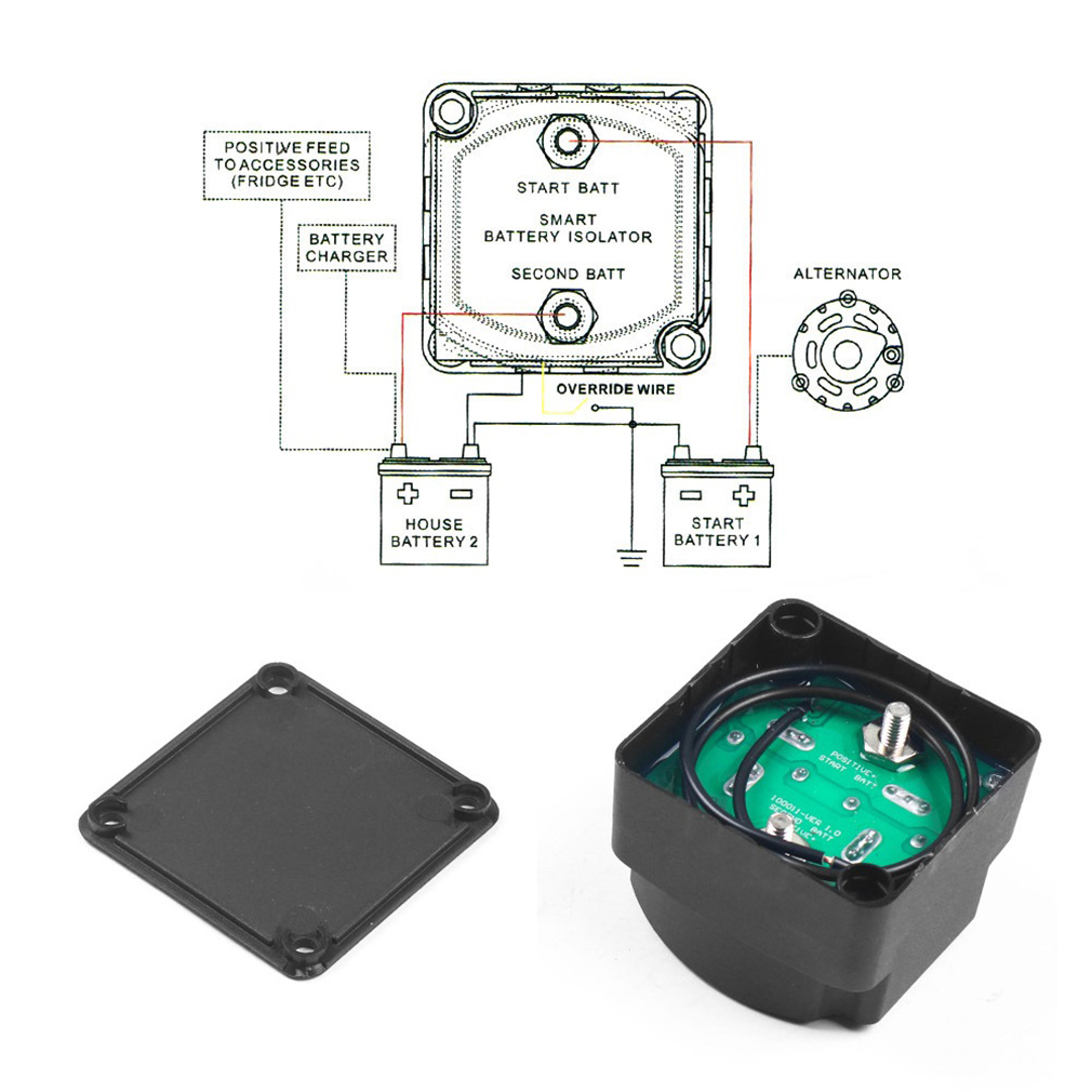 汽车房车游艇智能双电池12V 140A隔离控制器电源总开关带继电器 - 图2