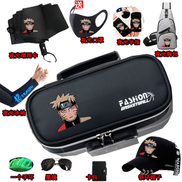 ກ່ອງເຄື່ອງຂຽນເດັກຊາຍ Naruto Pencil Case ຄວາມຈຸຂະຫນາດໃຫຍ່