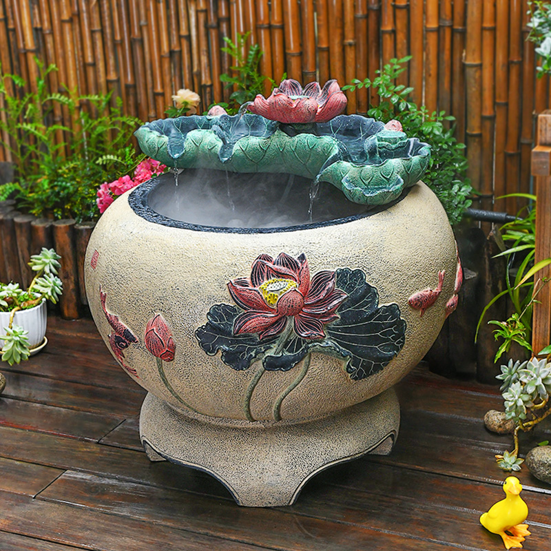 庭院阳台成品养鱼池户外鱼缸造景观流水摆件循环水室外落地水景,淘宝优惠券,粉丝福利购,淘宝优惠卷