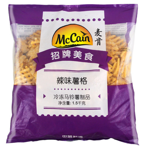 麦肯香辣味薯格冷冻半成品带皮薯格网子西餐油炸薯条空气炸锅食材 - 图3