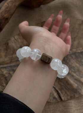天然新款上市白阿塞白幽灵水晶手串磁场女生礼物沉香手链感手饰