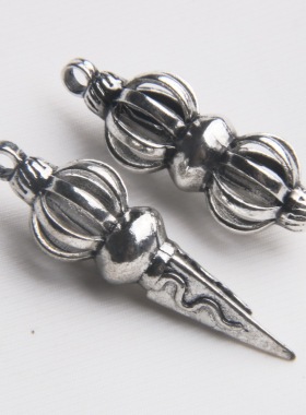 白铜复古藏式吊坠文玩配饰