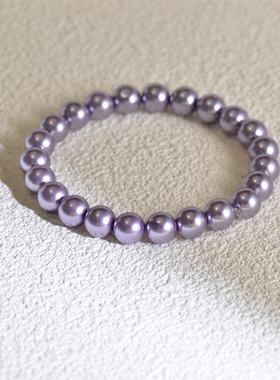 新款紫色水晶珍珠手链女