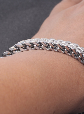 欧美Ins朋克摇滚嘻哈RapHap潮流时尚手链钛钢 不锈钢304手链